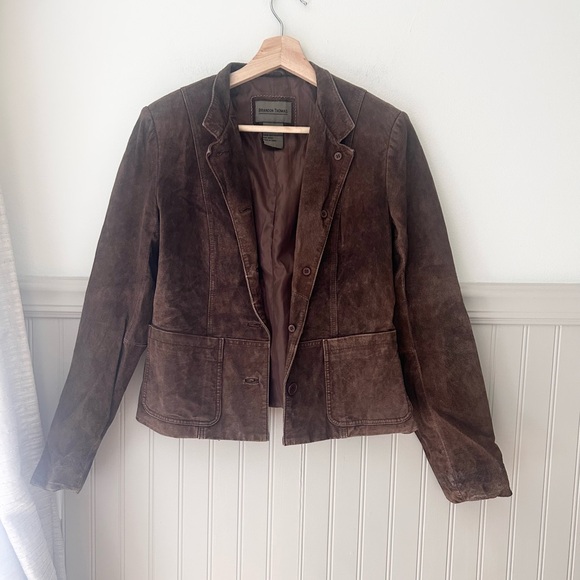 Brandon Thomas Jackets & Blazers - Vintage Real Leather Brandon Thomas Dark Brown Suede Blazer Jacket